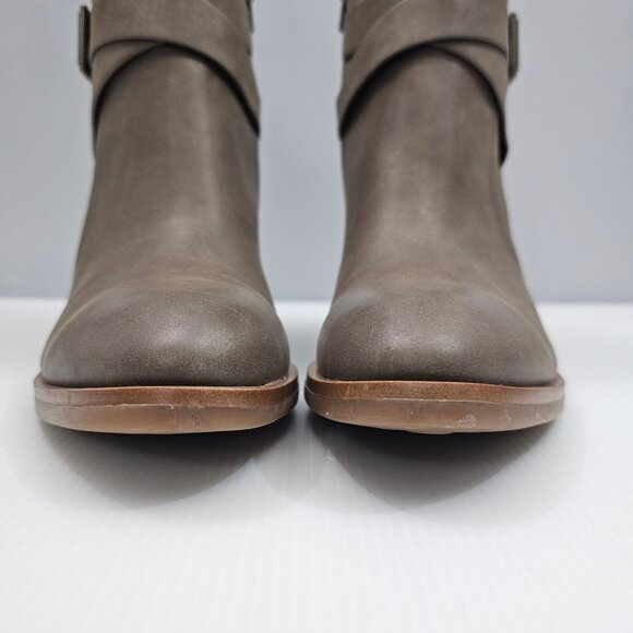 Korks By Kork Ease Shyla Ankle Boot Womens 9 Taupe Block Heel Buckle Strap NEW - Picture 7 of 15